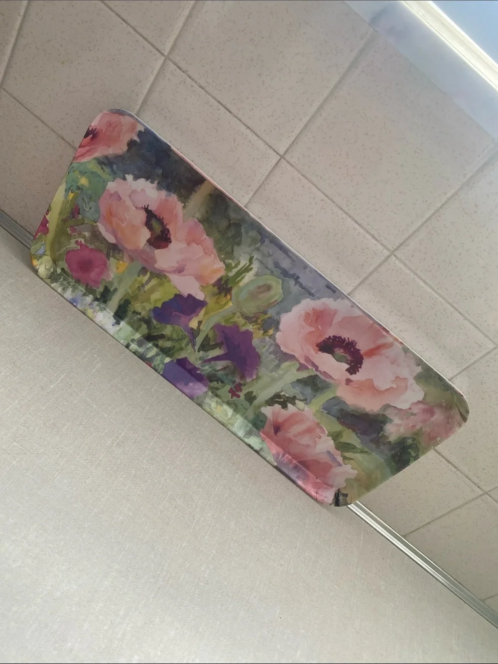 Made in Italy trinket vanity serving Tray Melamine Floral Multi Colored Vintage
